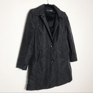 Via Spiga Black Zebra Hooded Raincoat